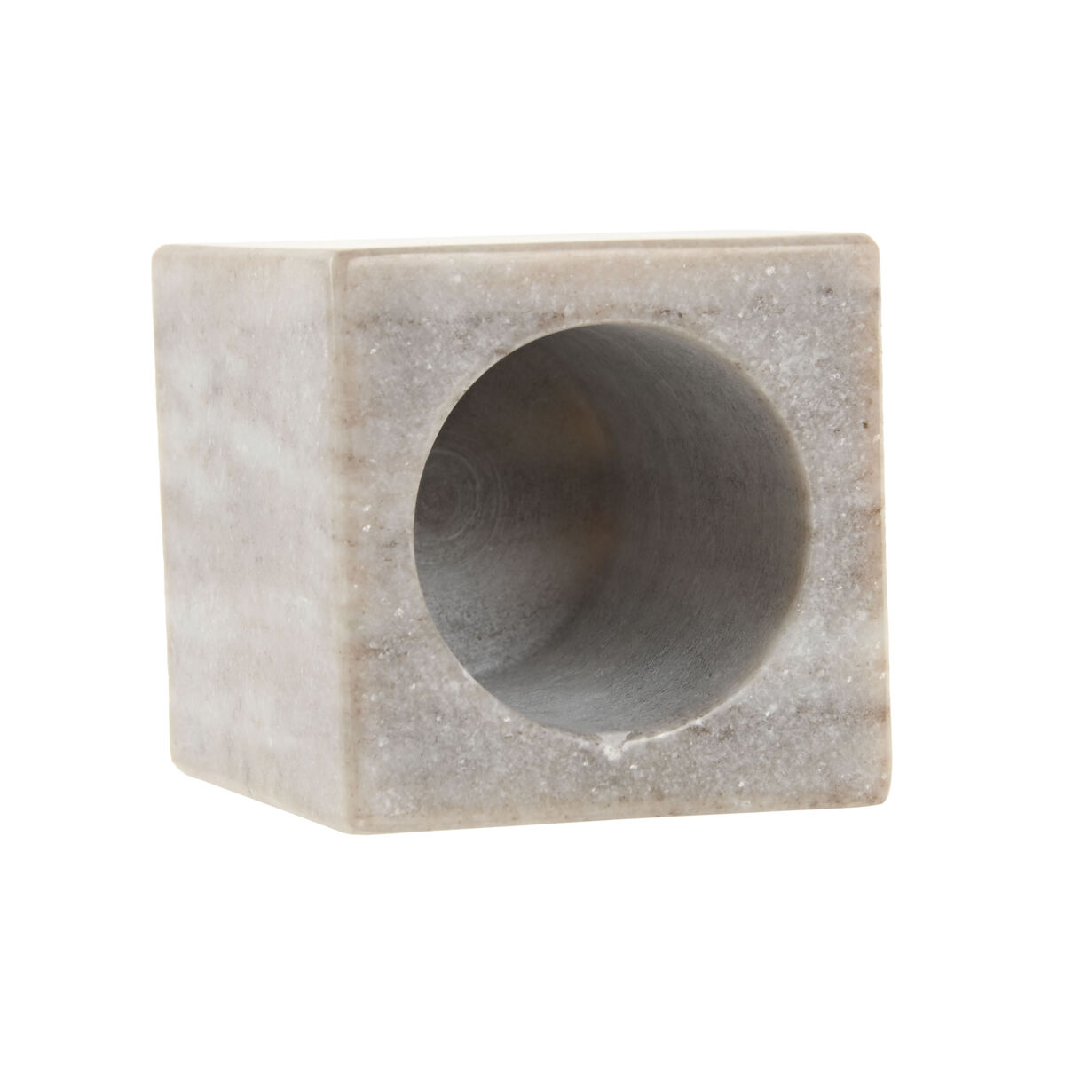 Portacepillos de Dientes Home ESPRIT Blanco Marrón Mármol 7,5 x 7,5 x 10,5 cm