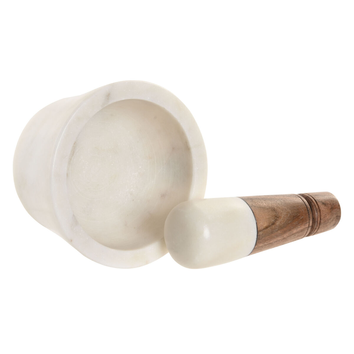 Mortero de cocina Home ESPRIT Mármol Madera de acacia 10 x 10 x 6,5 cm