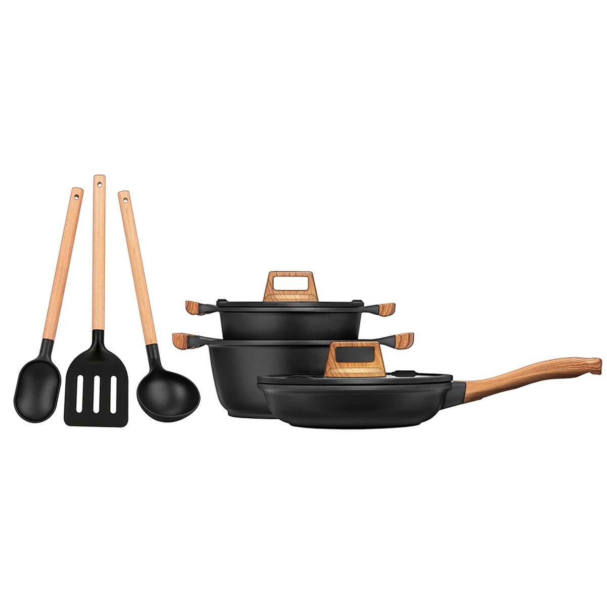 Batería de Cocina Smile MGK-23 Negro Madera 7 Piezas