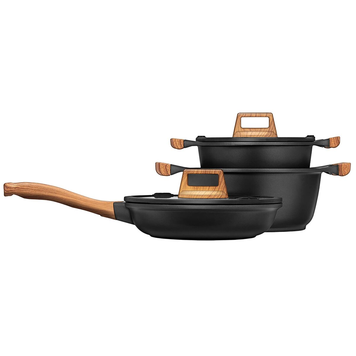 Batería de Cocina Smile MGK-23 Negro Madera 7 Piezas