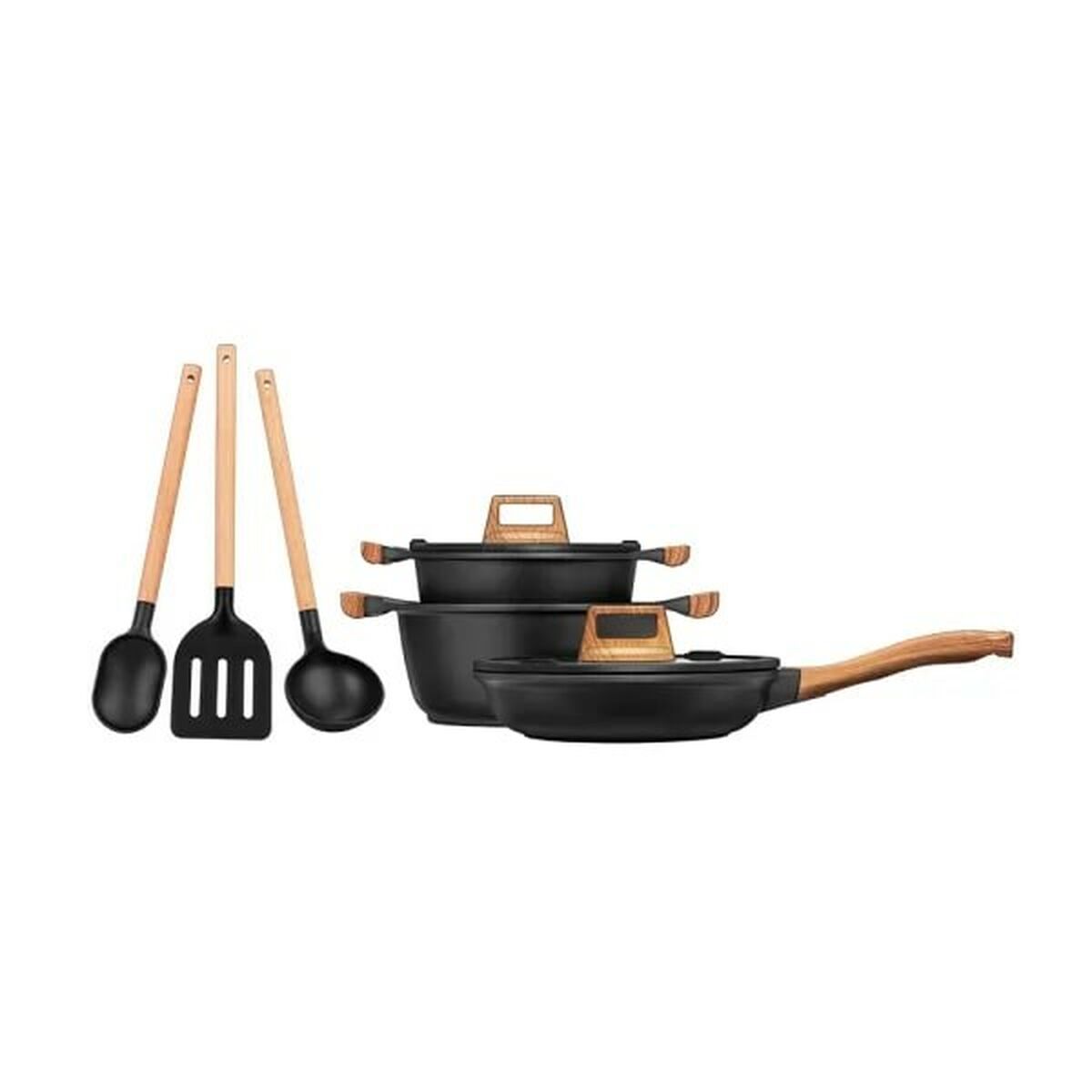 Batería de Cocina Smile MGK-23 Negro Madera 7 Piezas