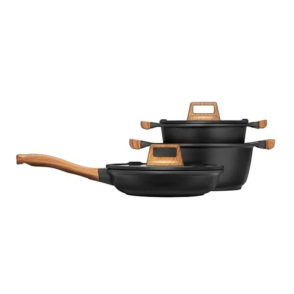 Batería de Cocina Smile MGK-23 Negro Madera 7 Piezas