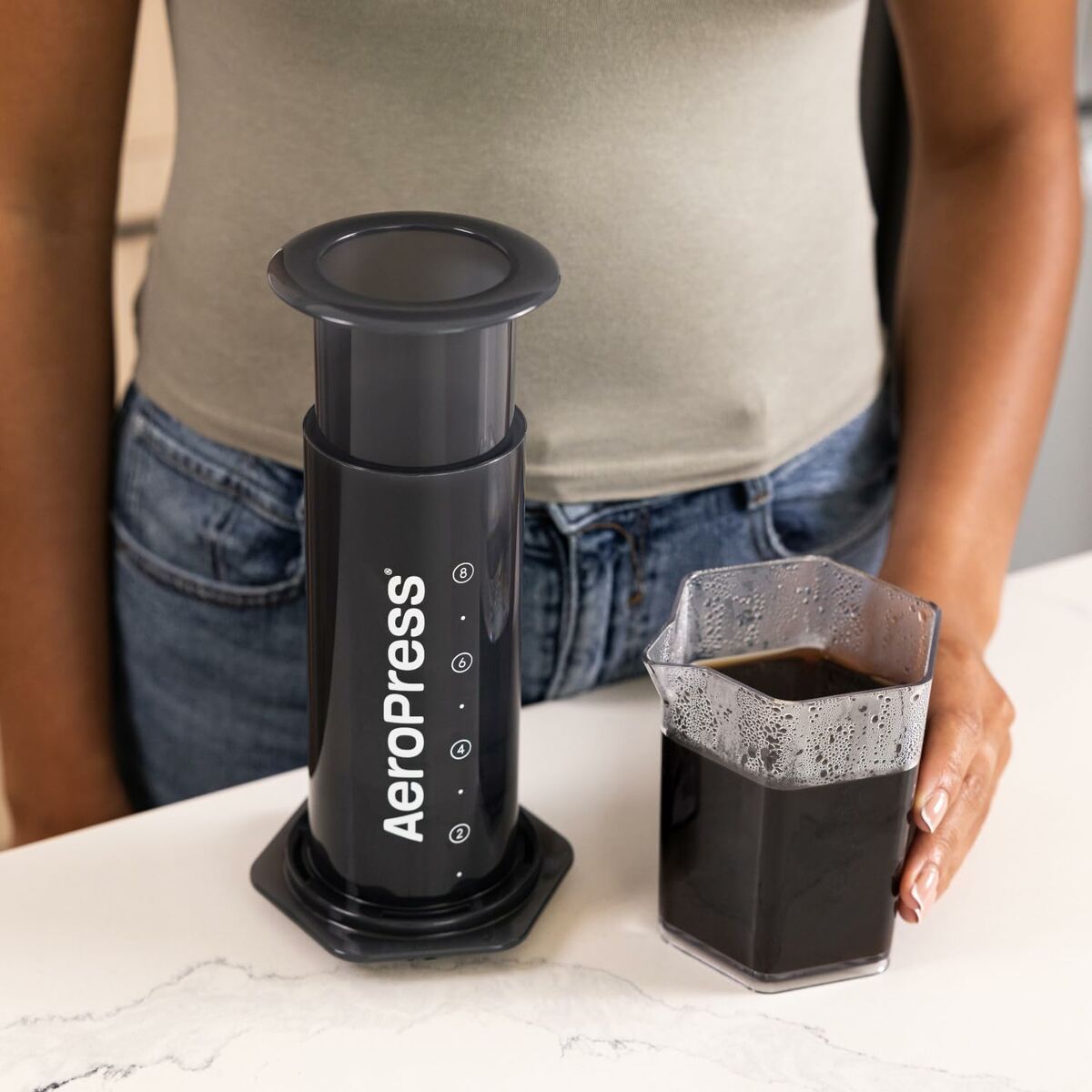 Cafetera Portátil Aeropress XL Negro Transparente Caucho Polipropileno