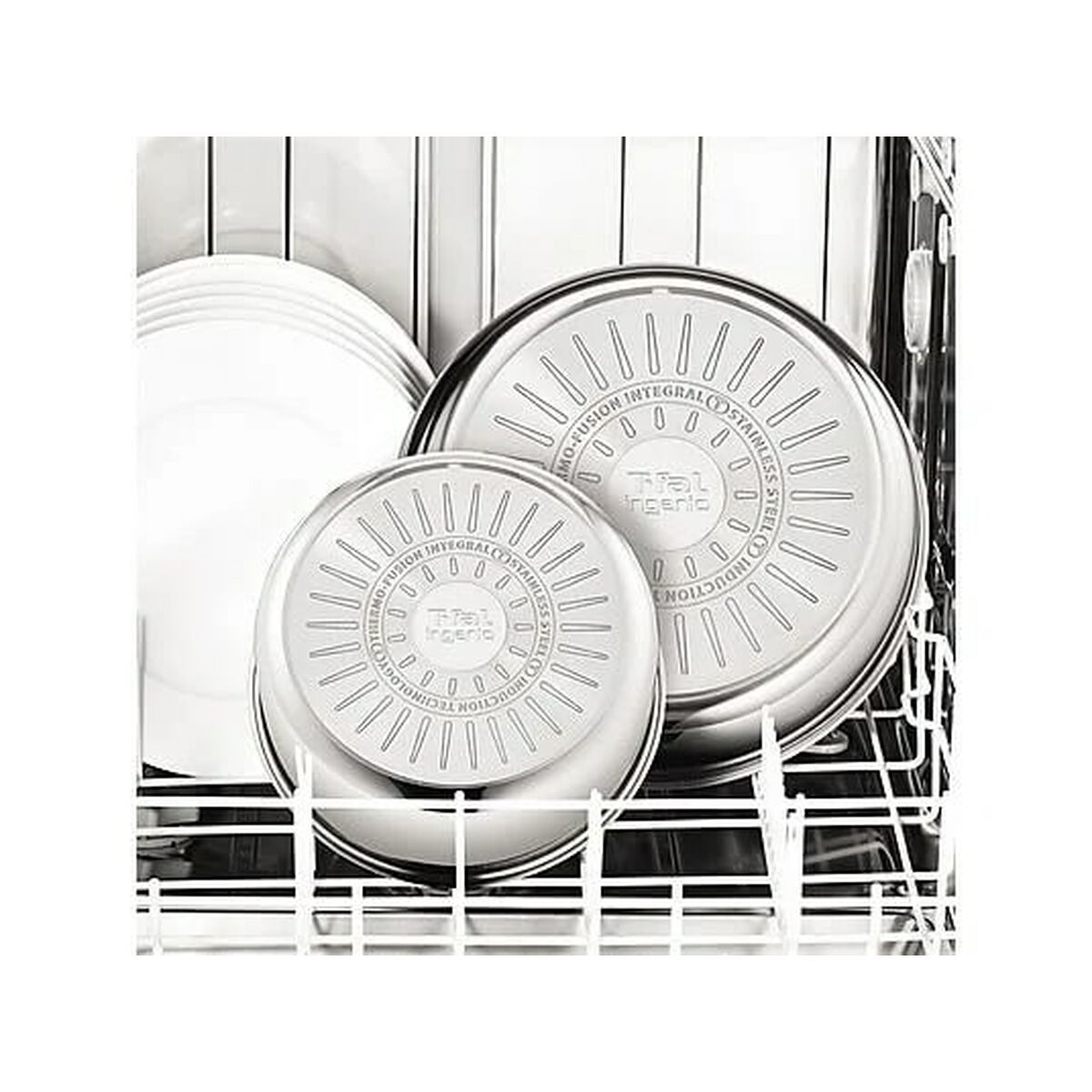 Batería de Cocina Tefal L897SA74 Negro Rojo Acero 10 Piezas