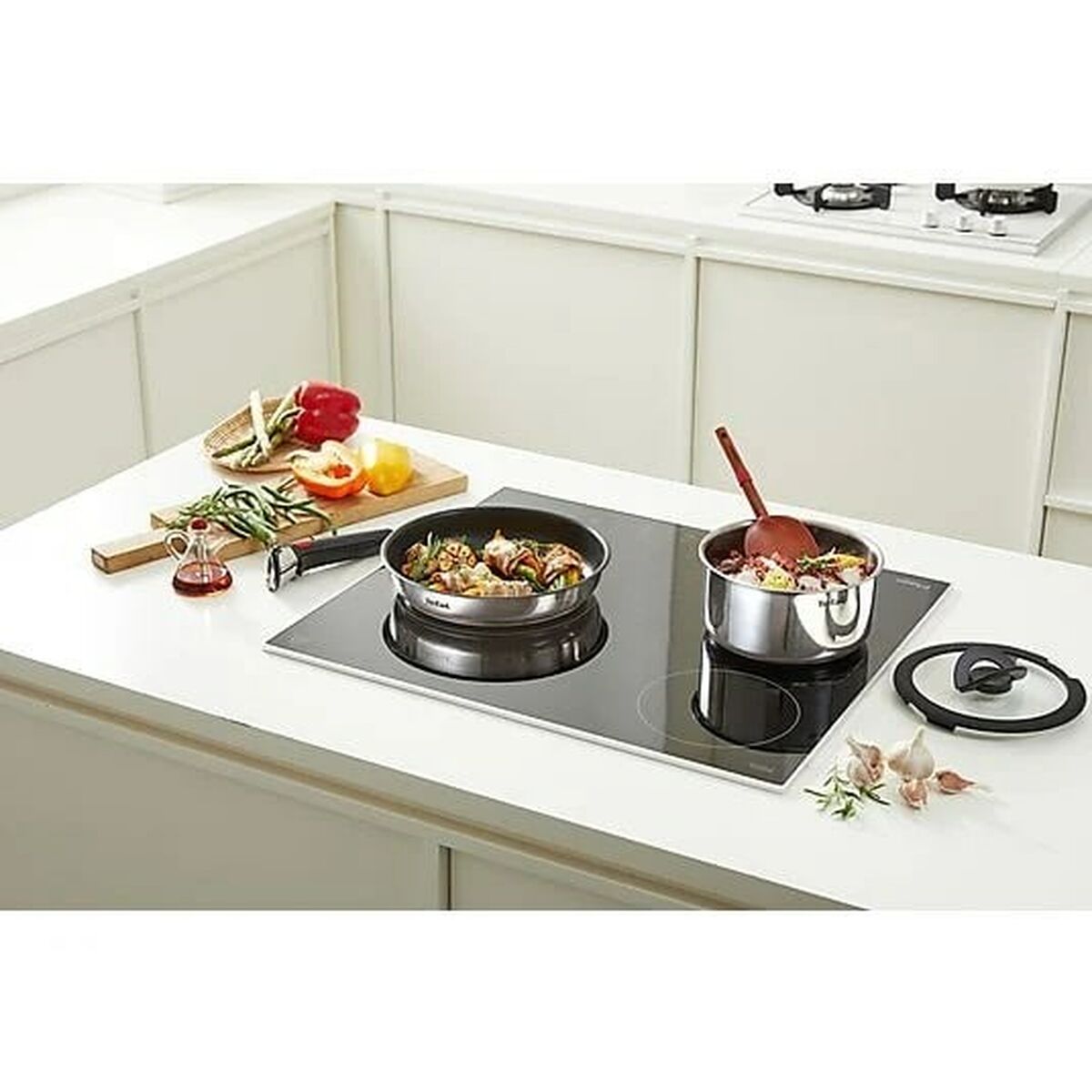 Batería de Cocina Tefal L897SA74 Negro Rojo Acero 10 Piezas