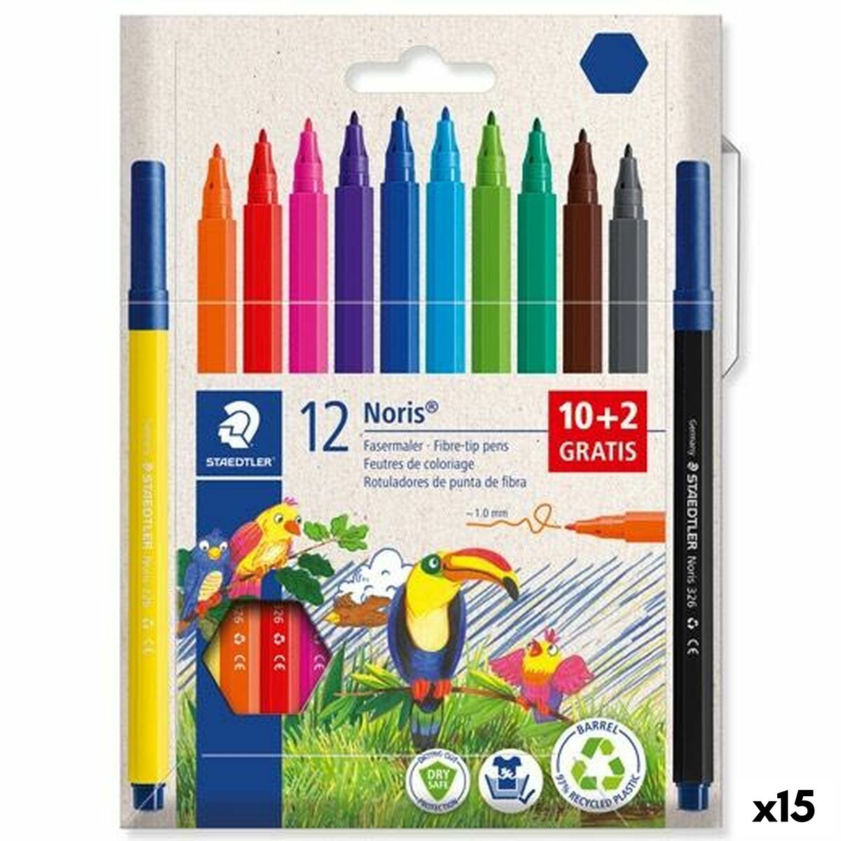Set de Rotuladores Staedtler 12Noris Multicolor 12 Piezas (15 Unidades)