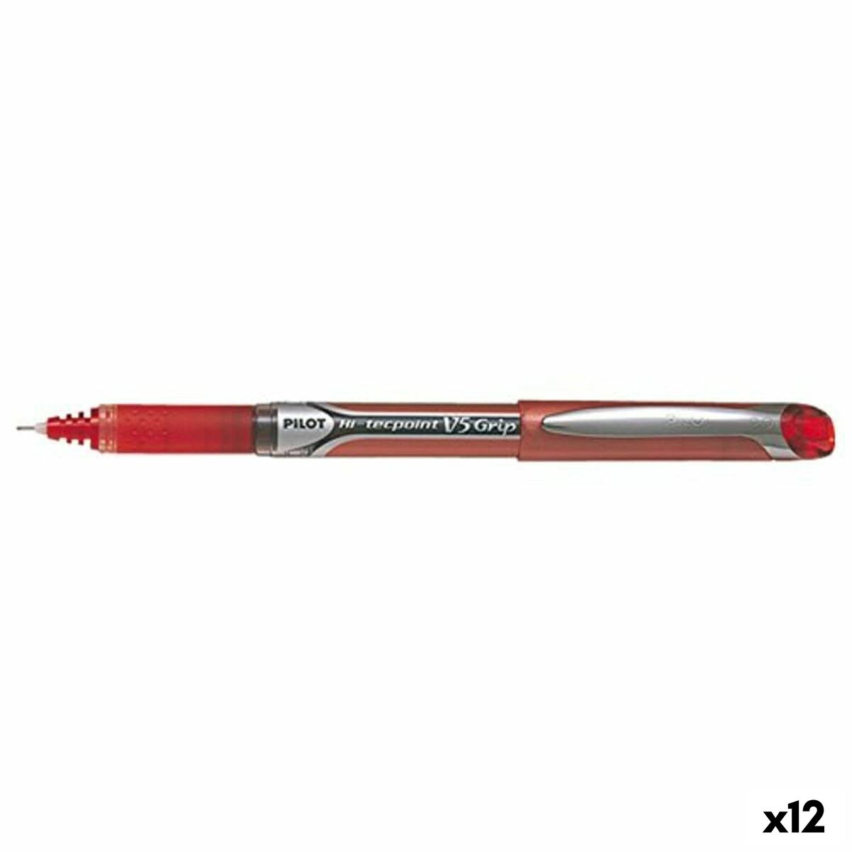 Boligrafo de tinta líquida Pilot V-5 GRIP HI-TECPOINT Rojo 0,5 mm (12 Unidades)