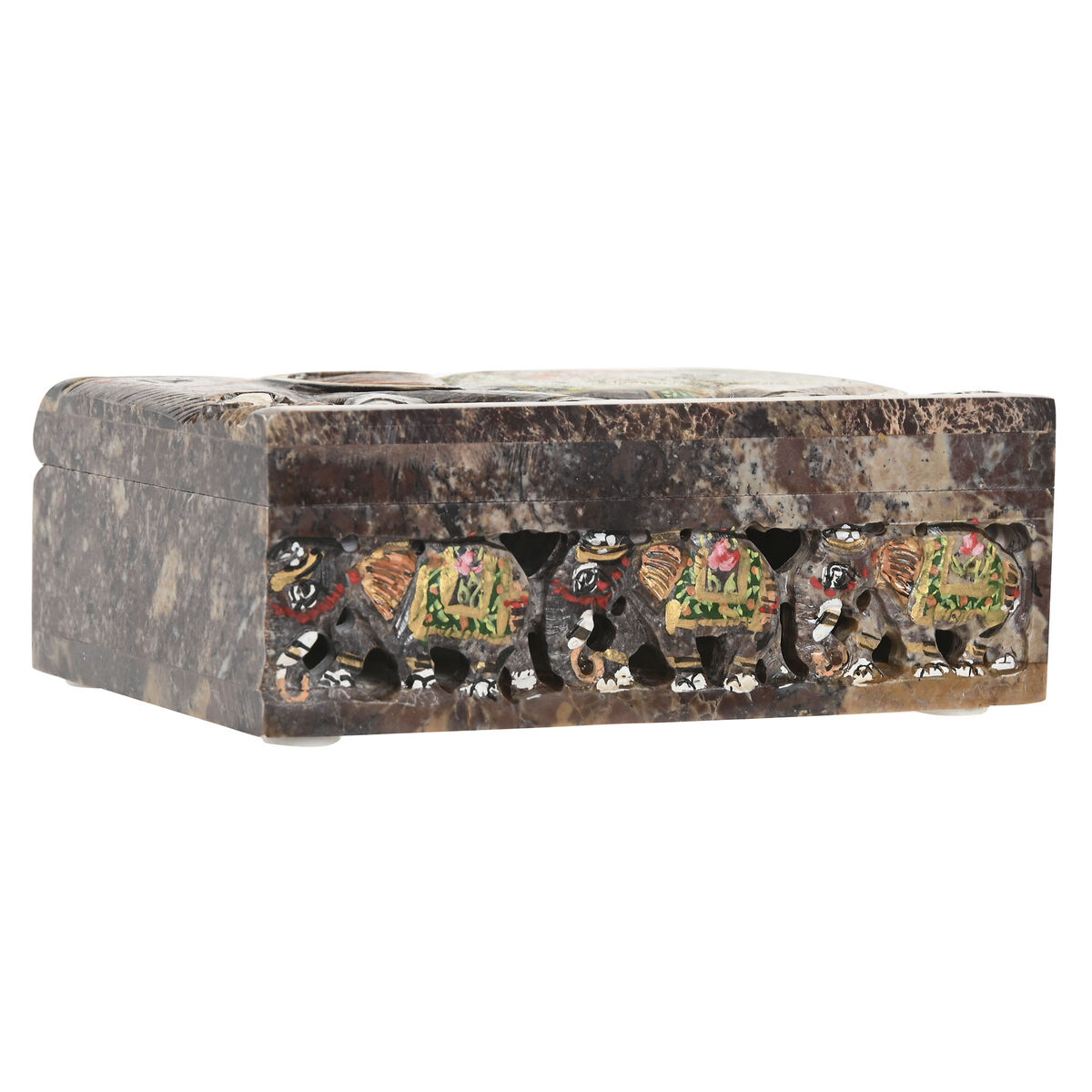 Caja-Joyero Home ESPRIT Marrón Multicolor 15 X 10 X 5,5 CM