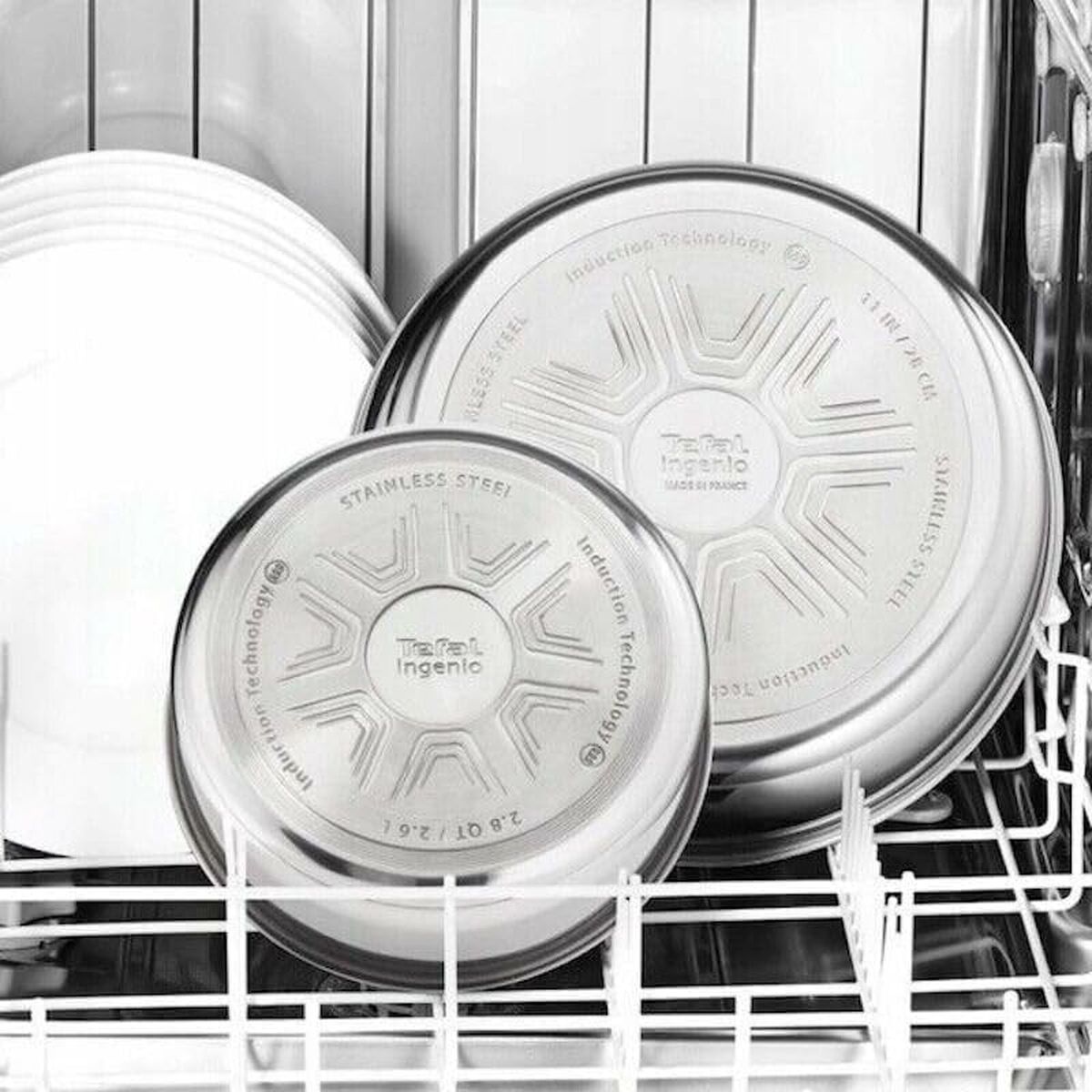 Batería de Cocina Tefal L897SB74 Negro Rojo Acero 11 Piezas