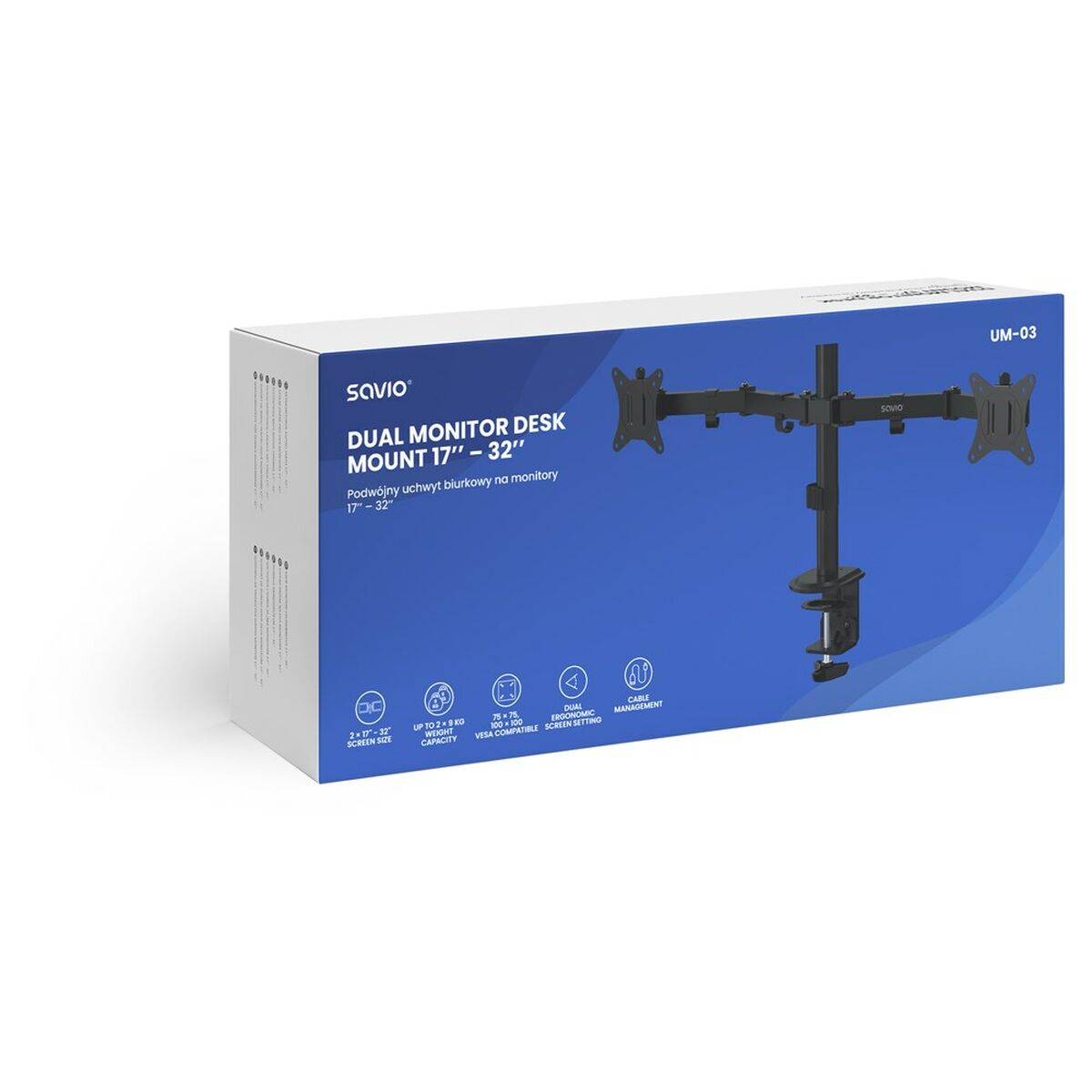 Soporte de Mesa para Pantalla Savio UM-03 32" 17"