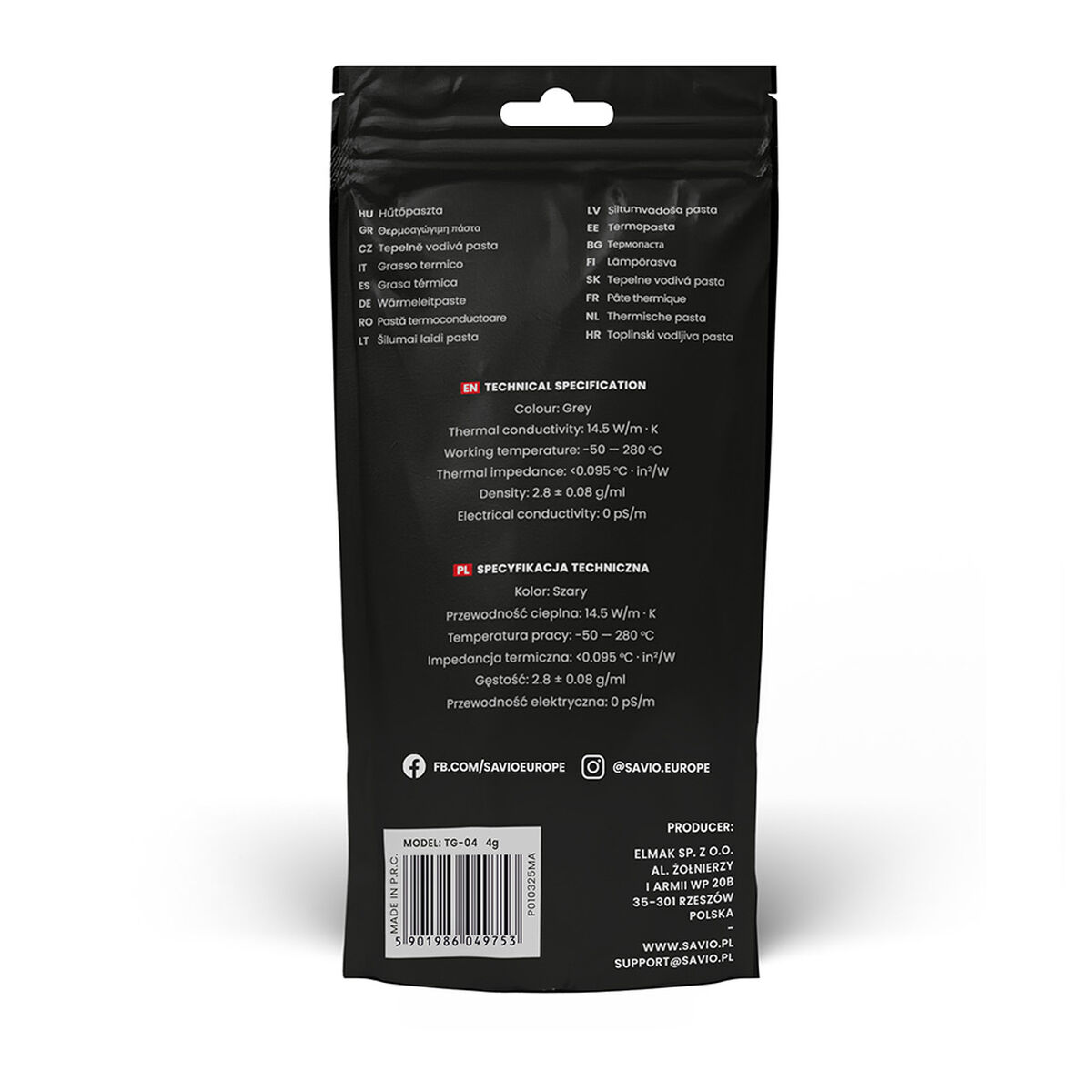 Pasta Térmica Savio TG-04 4G