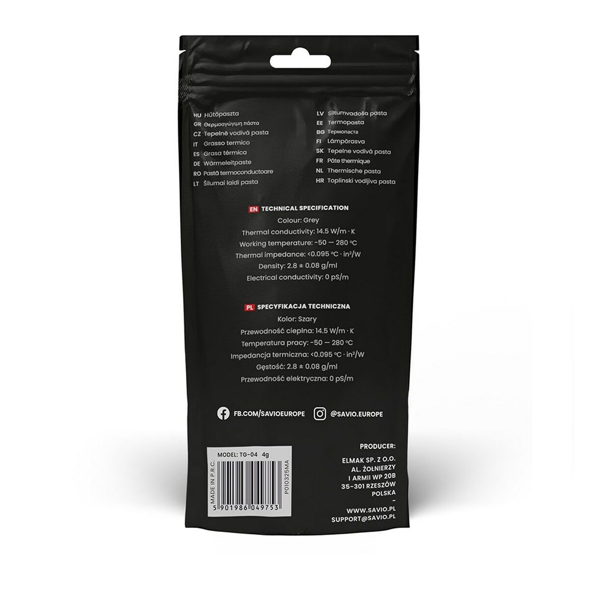 Pasta Térmica Savio TG-04 4G