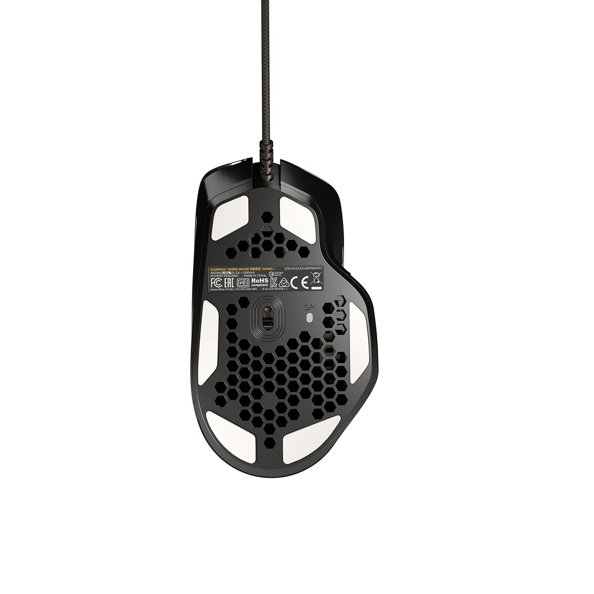 Ratón NO NAME GLO-MS-I-MB Negro Multicolor 19000 DPI