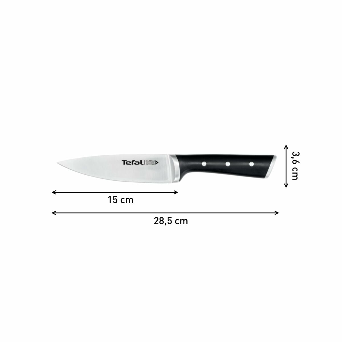 Cuchillo de Cocina Tefal K23203 Negro 7" Acero Inoxidable Plástico 15 cm