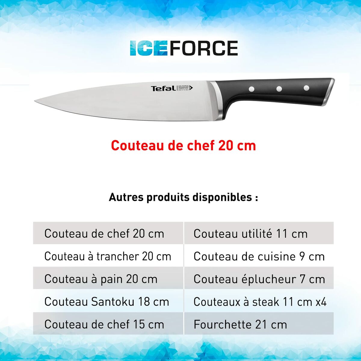 Cuchillo de Cocina Tefal K23207 Negro 7" Acero Inoxidable 20 cm