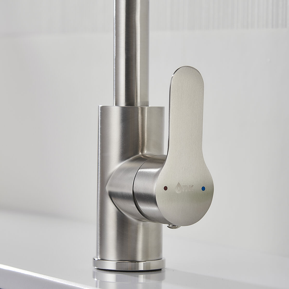 Grifo Monomando Fontastock Gris Acero Inoxidable Cerámico Aleación de Zinc Forma de C