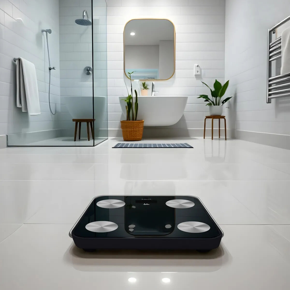 Báscula Digital de Baño JATA HBAS1155 Negro Vidrio Cristal Templado 180 kg