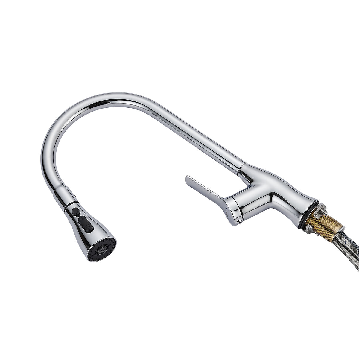 Grifo Monomando Fontastock Cromo Acero Inoxidable Latón Cerámico Aleación de Zinc Forma de C Alto