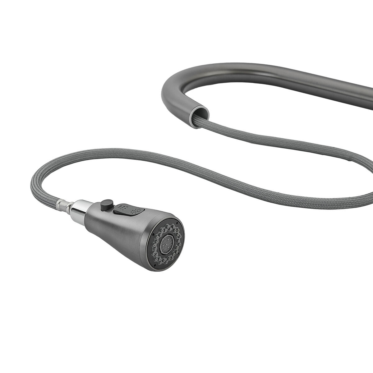 Grifo Monomando Fontastock Gris Acero Inoxidable Cerámico Forma de C