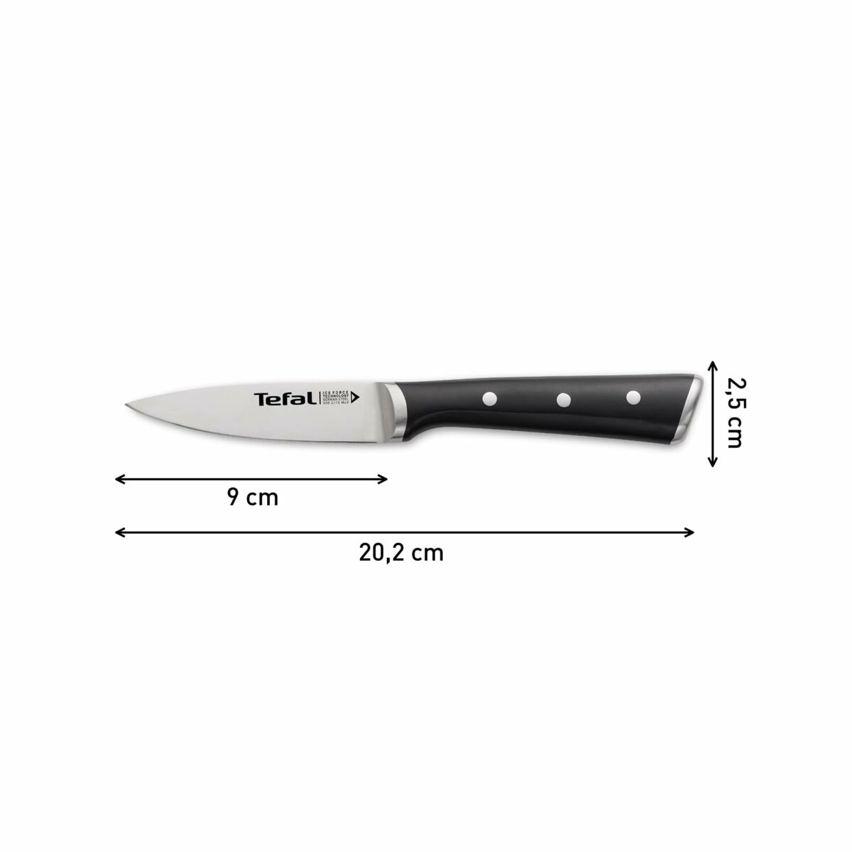 Cuchillo de Cocina Tefal K2320514 ICE FO Negro Acero Inoxidable 9 cm
