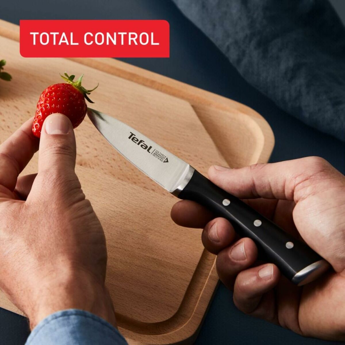 Cuchillo de Cocina Tefal K2320514 ICE FO Negro Acero Inoxidable 9 cm