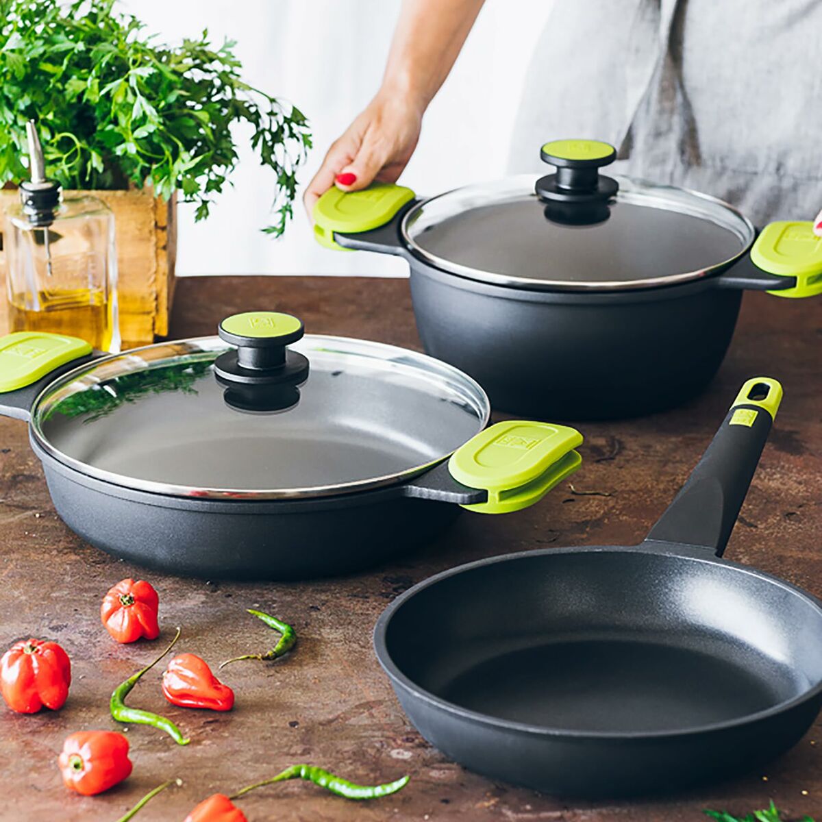 Cacerola BRA FOODIE     24CM Negro Ø 24 cm