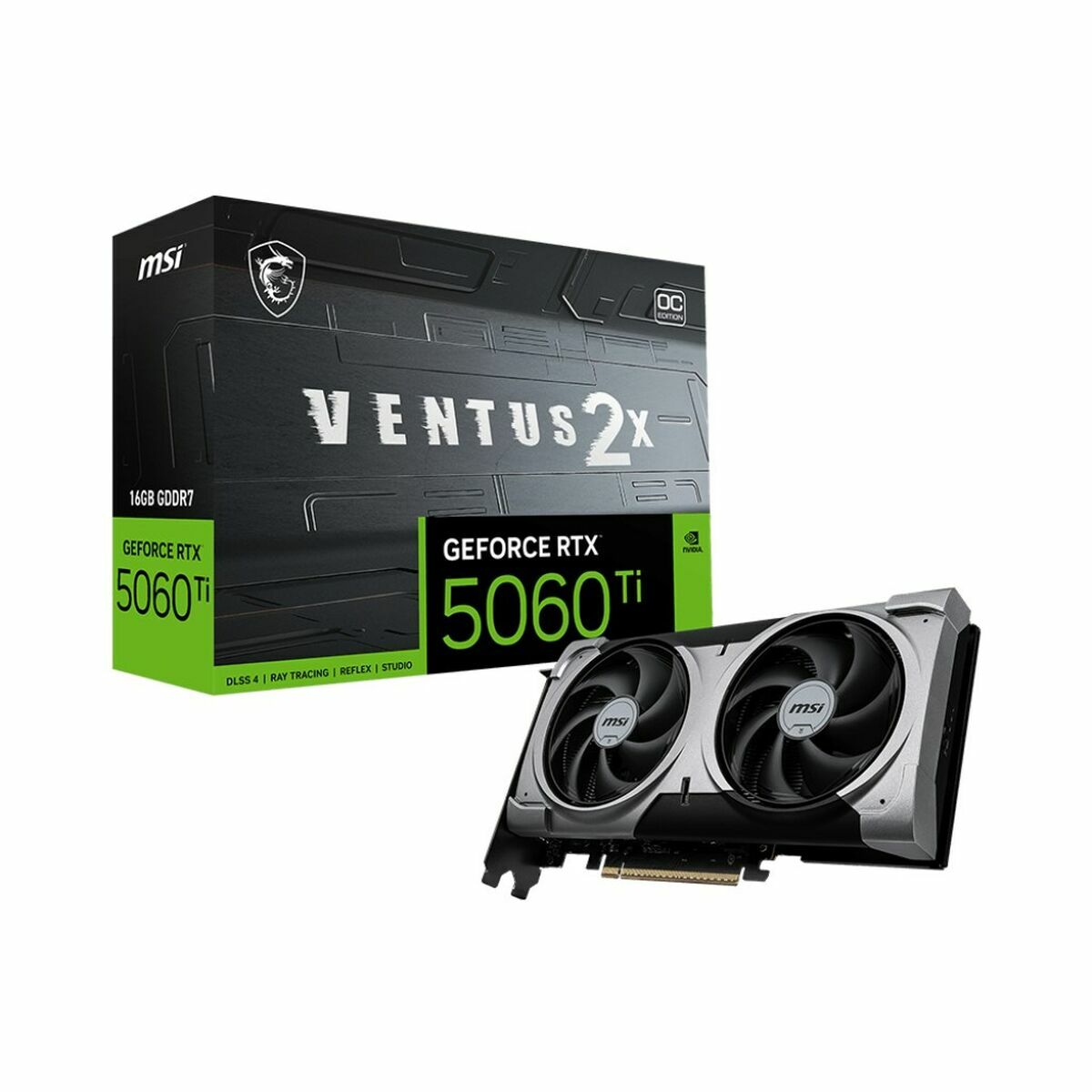 Tarjeta Gráfica MSI RTX 5060 Ti 16G VENTUS 2X OC PL 16 GB geforce rtx 5060 ti GDDR6X GDDR7