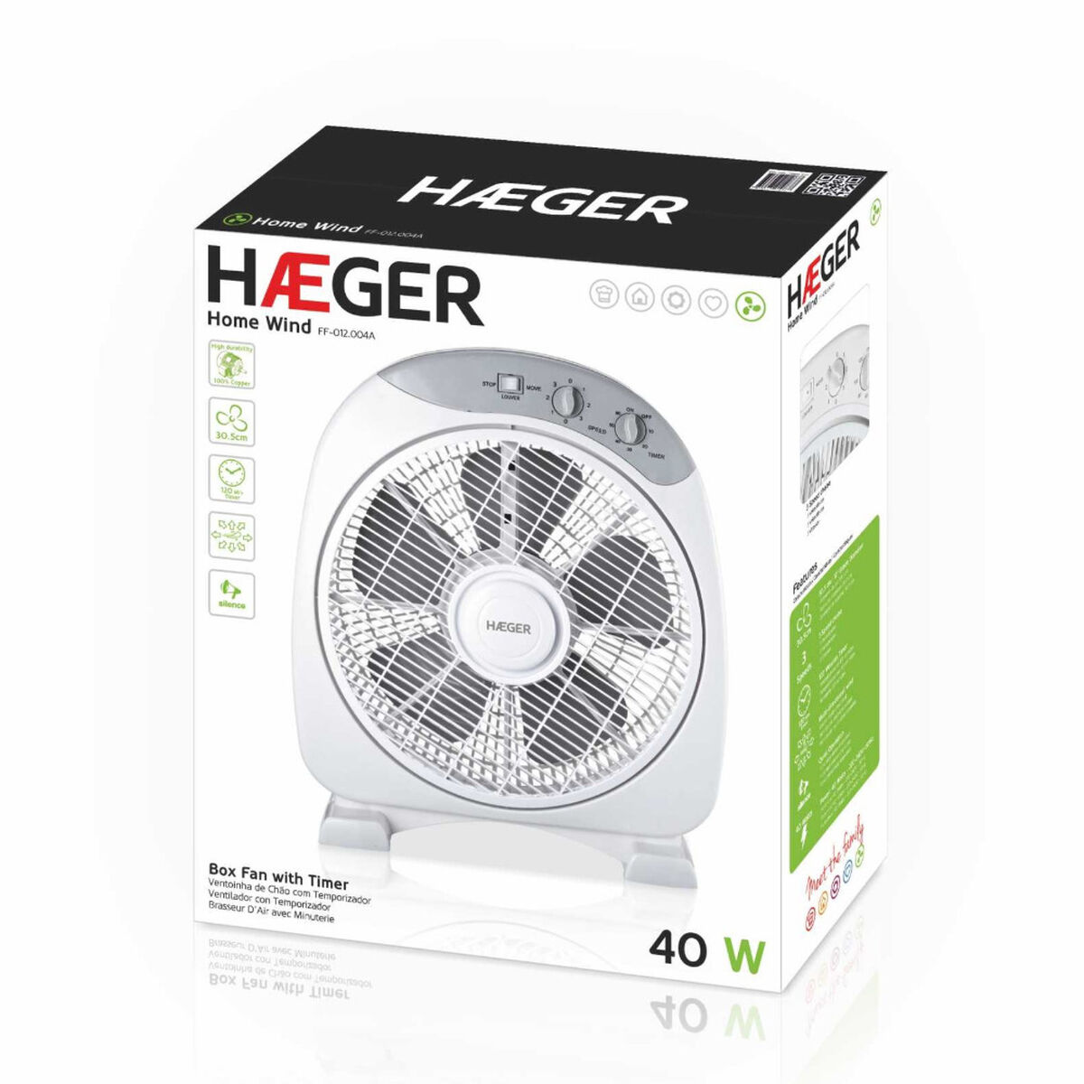 Ventilador de Suelo Haeger FF012004A Blanco (Reacondicionado A)