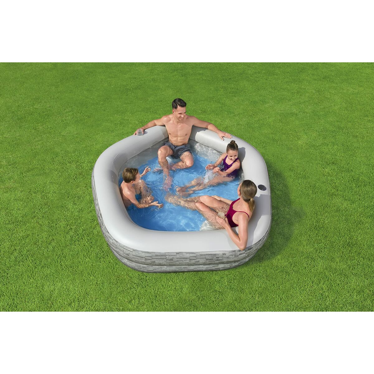 Bestway Piscina Hinchable Familiar 213x206x53 cm +6 Años Jardin 54423