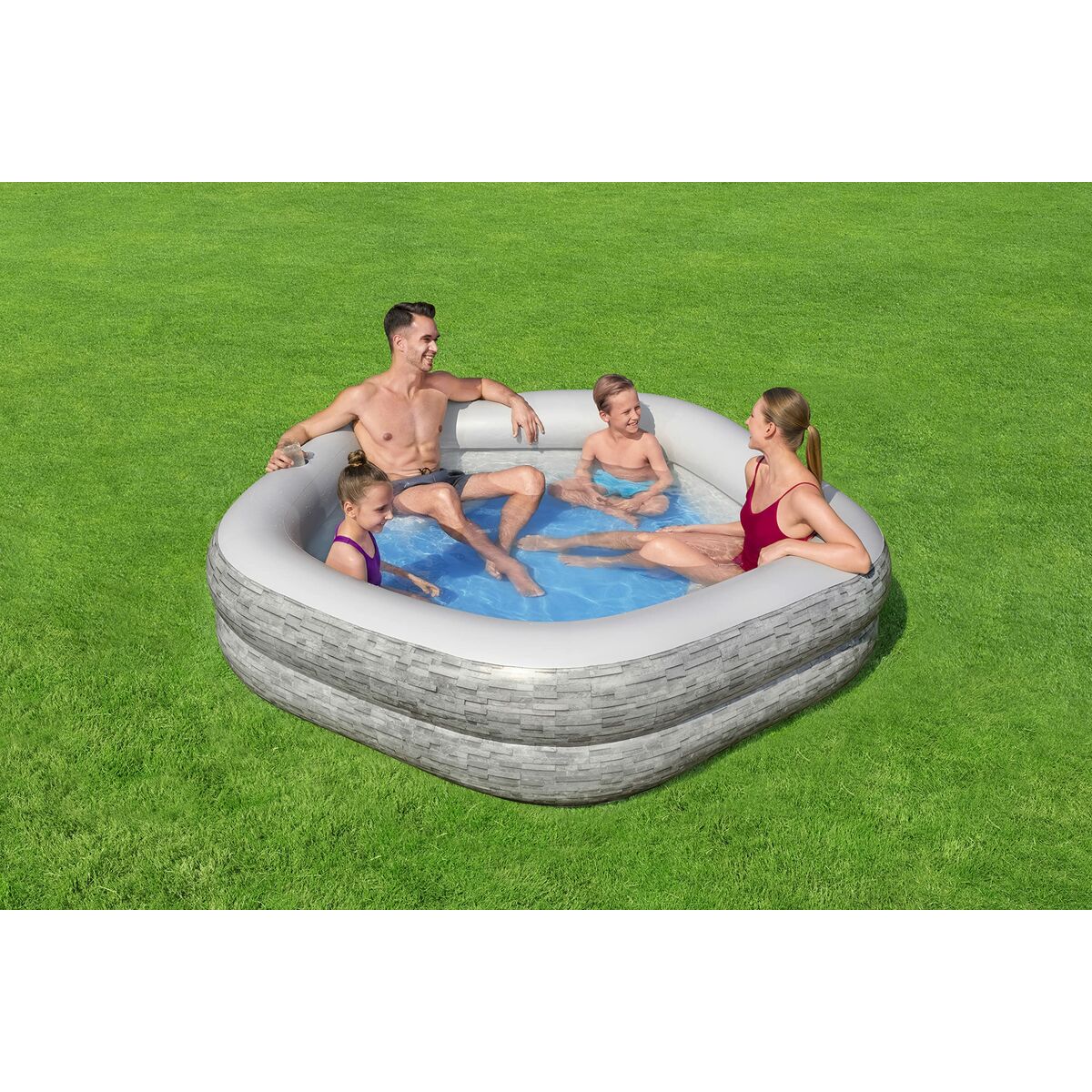 Bestway Piscina Hinchable Familiar 213x206x53 cm +6 Años Jardin 54423