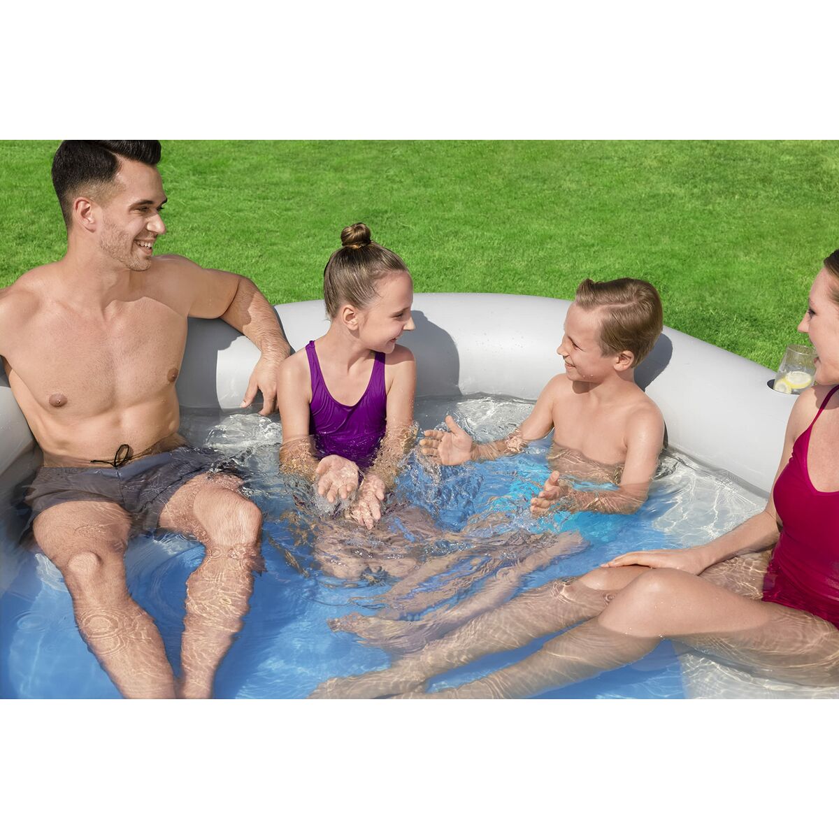 Bestway Piscina Hinchable Familiar 213x206x53 cm +6 Años Jardin 54423