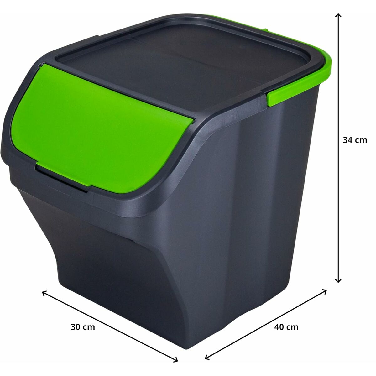 Cubo de Basura para Reciclaje Mondex Stack N' Sort 25 L Con Tapa 40 x 30 x 34 cm (Reacondicionado A)