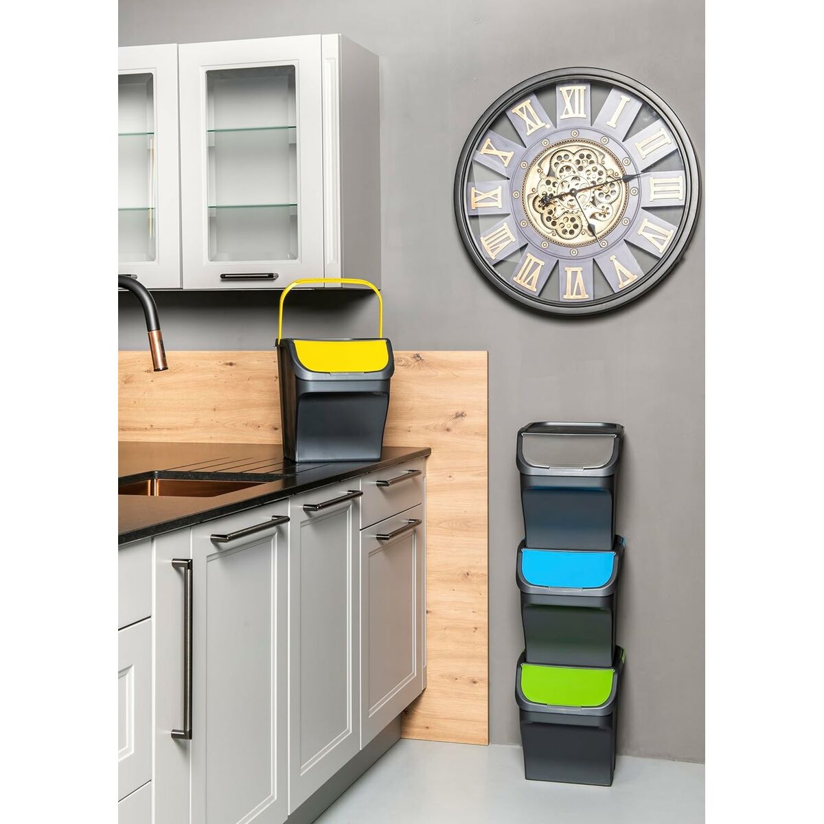 Cubo de Basura para Reciclaje Mondex Stack N' Sort 25 L Con Tapa 40 x 30 x 34 cm (Reacondicionado A)