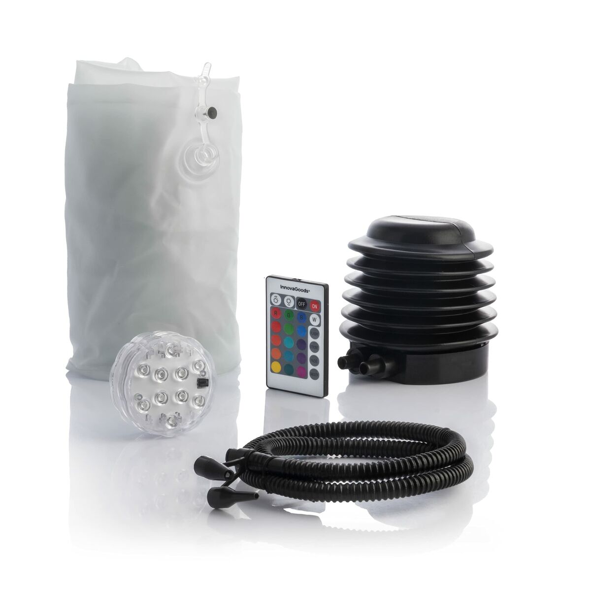 Asiento Hinchable con LED Multicolor y Mando a Distancia InnovaGoods Blanco (Reacondicionado A)