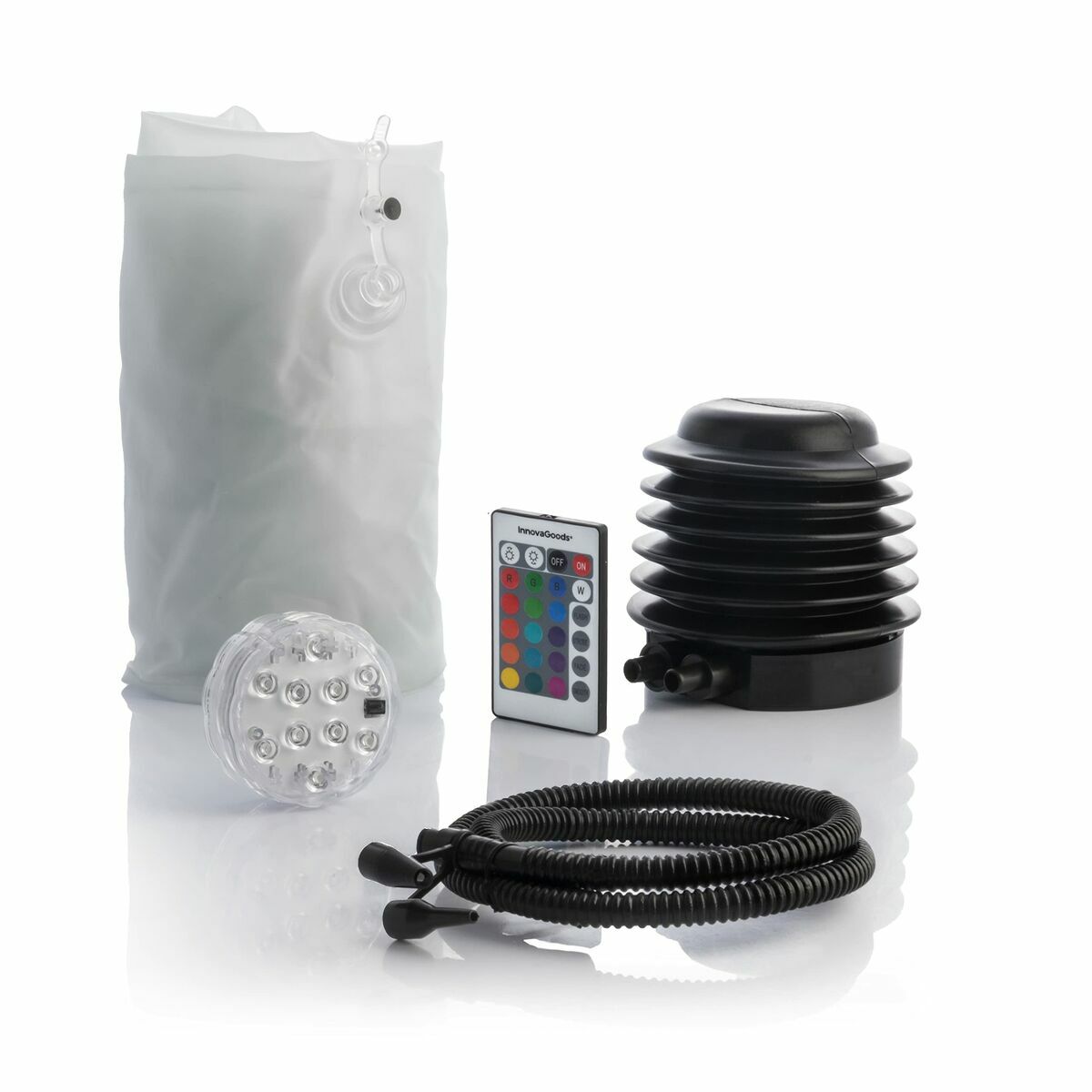 Asiento Hinchable con LED Multicolor y Mando a Distancia InnovaGoods Blanco (Reacondicionado A)