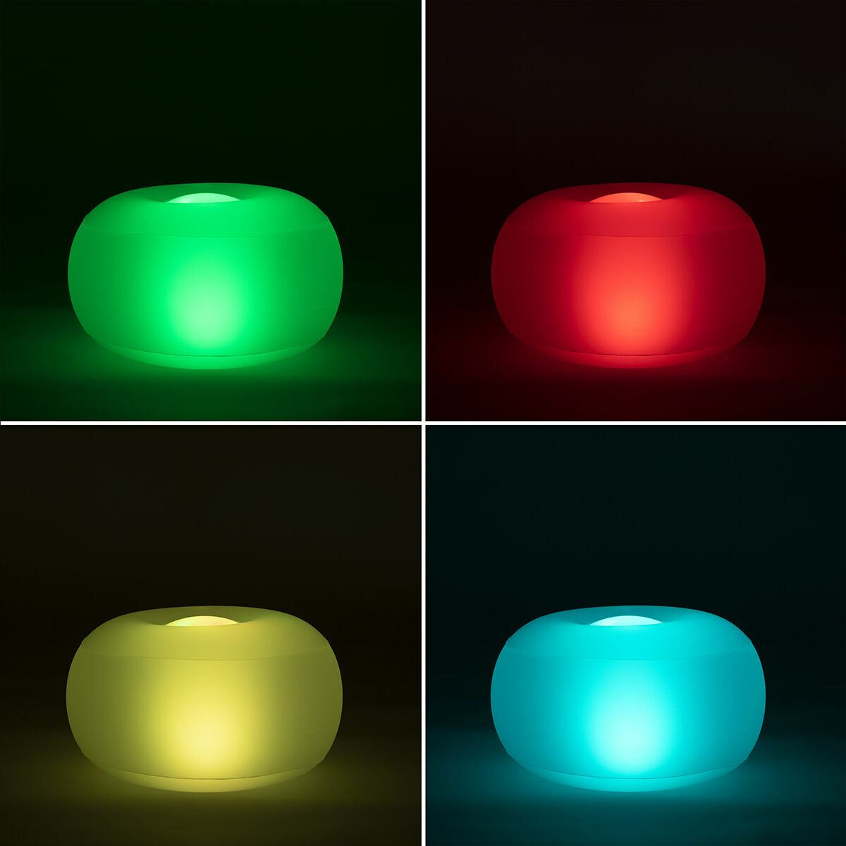 Asiento Hinchable con LED Multicolor y Mando a Distancia InnovaGoods Blanco (Reacondicionado A)