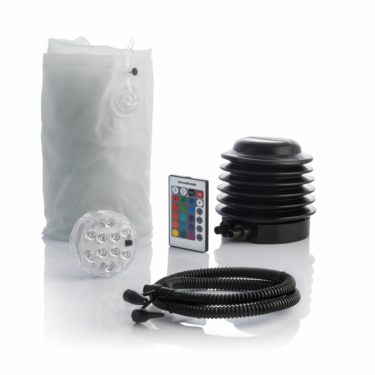 Asiento Hinchable con LED Multicolor y Mando a Distancia InnovaGoods Blanco (Reacondicionado A)