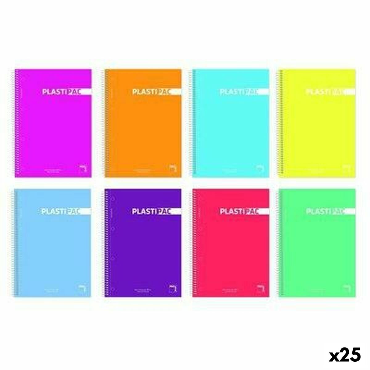 Set de Cuadernos Pacsa PLASTIPAC Din A4 80 Hojas 21,5 x 31,5 cm 5 Piezas (25 Unidades)