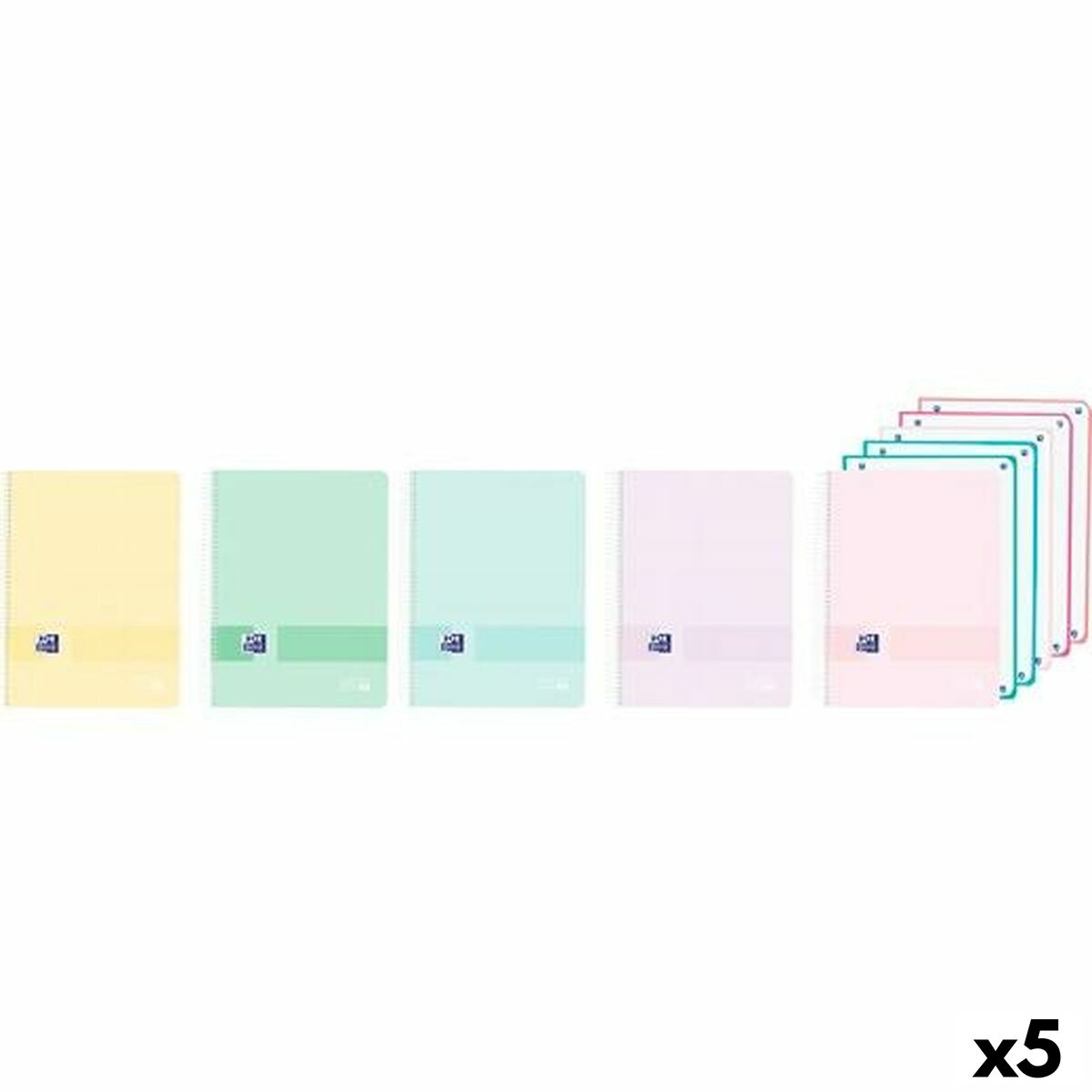 Libreta de Anillas Oxford EUROPEANBOOK 5 LIVE&GO Multicolor A4 120 Hojas (5 Unidades)