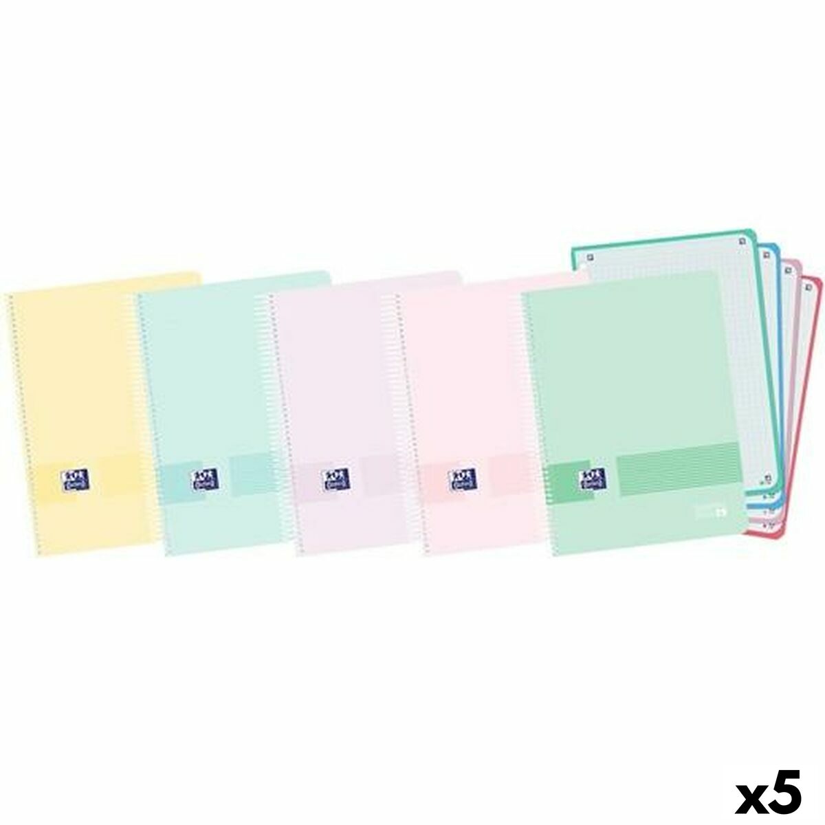 Libreta de Anillas Oxford EUREPEANBOOK 4 LIVE&GO Multicolor A4 120 Hojas (5 Unidades)