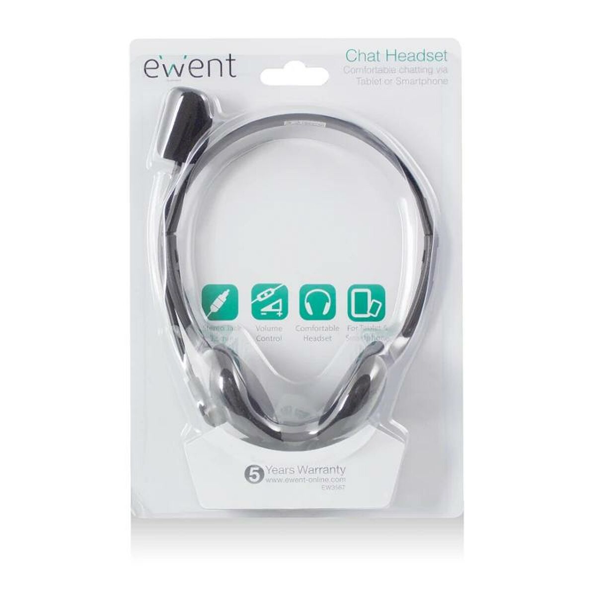 Auriculares con Micrófono Ewent EW3567 Negro (1 unidad)