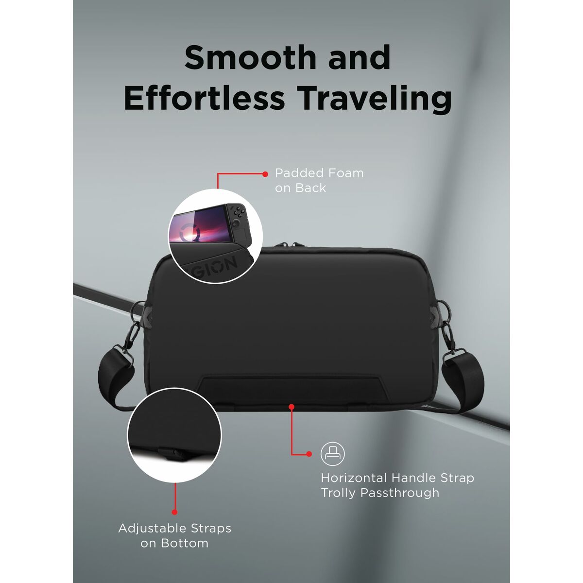 Mochila Bandolera Multiusos Lenovo Legion Go Negro