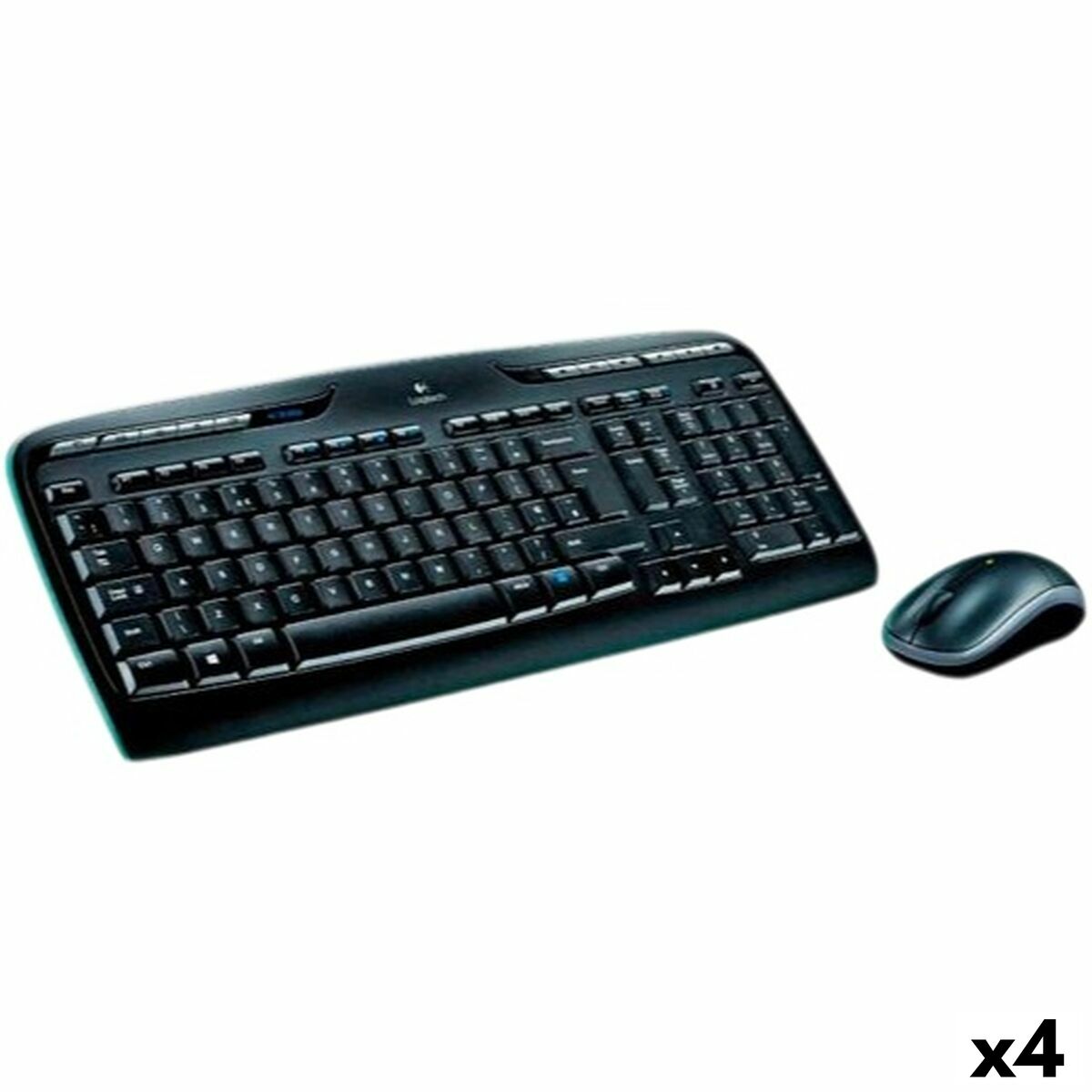 Teclado y Ratón Logitech MK330 Negro Qwerty Español (4 Unidades)