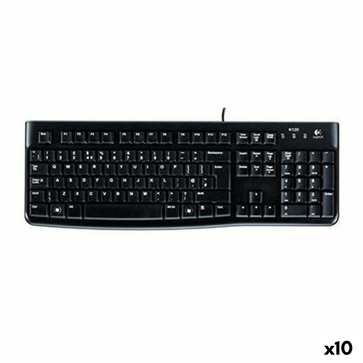 Teclado Logitech K120 Negro Qwerty Español (10 Unidades)