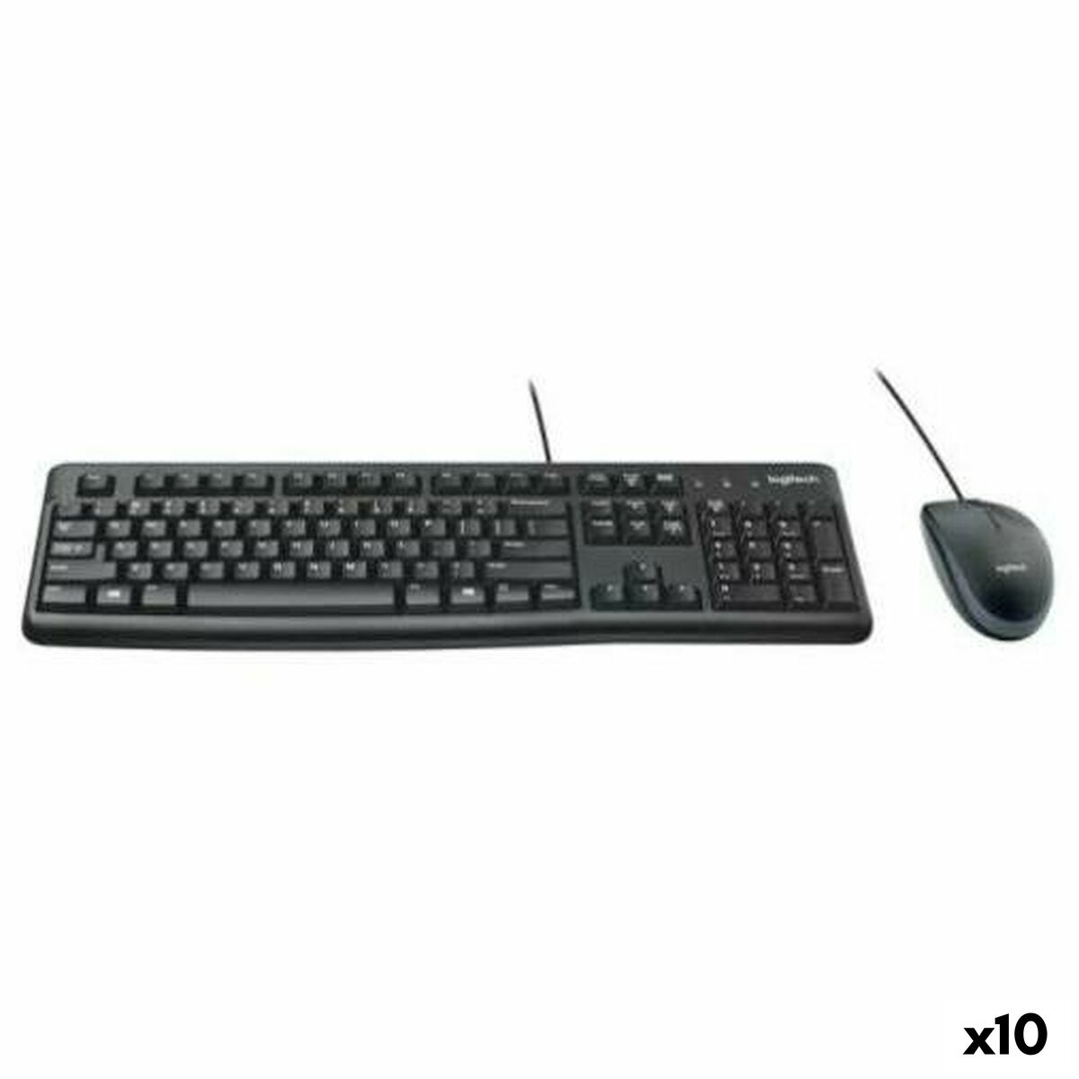 Teclado y Ratón Logitech MK120 Negro Qwerty Español (10 Unidades)