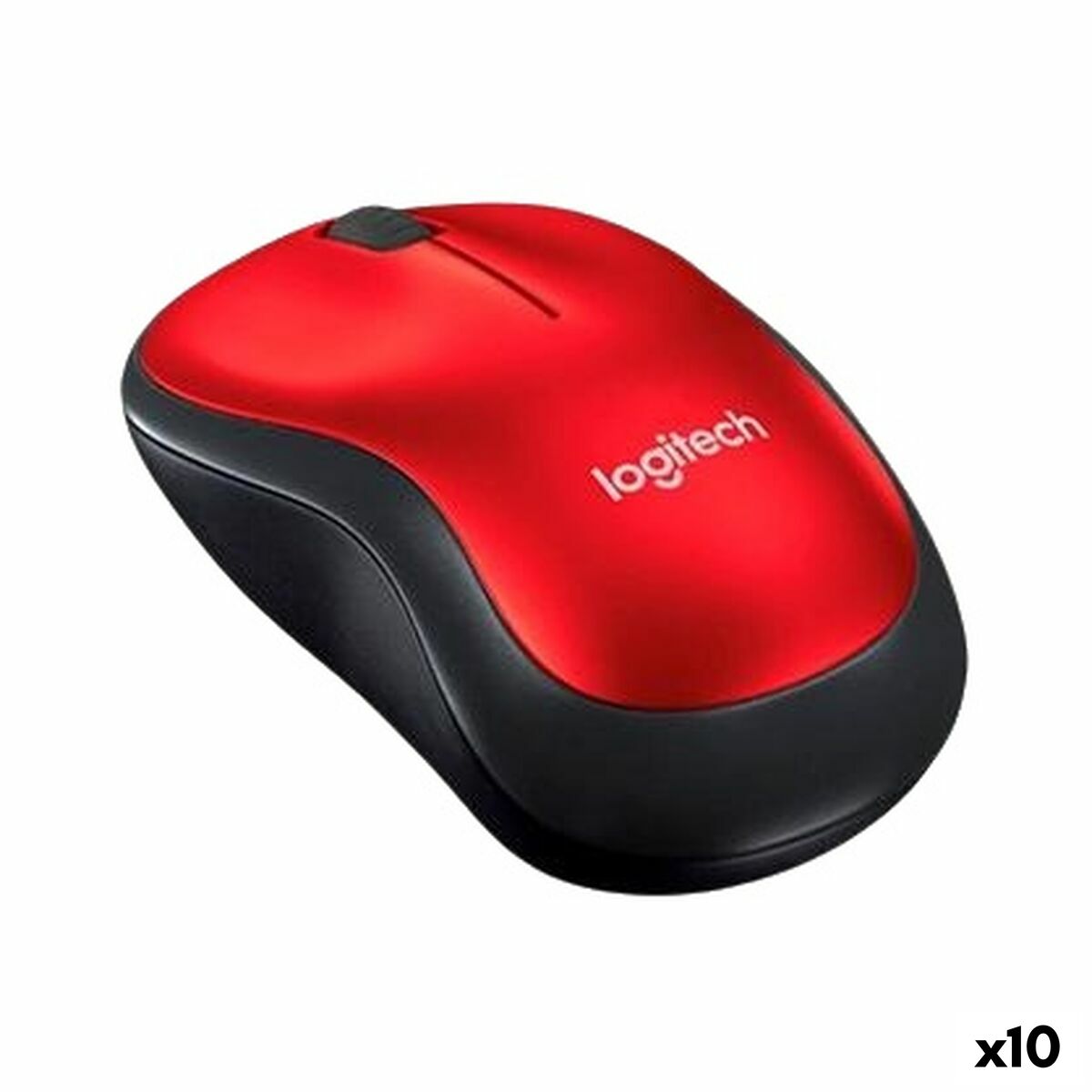 Ratón Inalámbrico Logitech M185 Rojo 1000 dpi (10 Unidades)