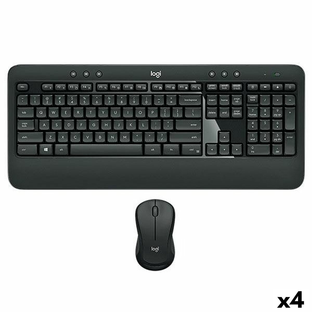 Teclado y Ratón Logitech MK540 Negro Qwerty Español (4 Unidades)