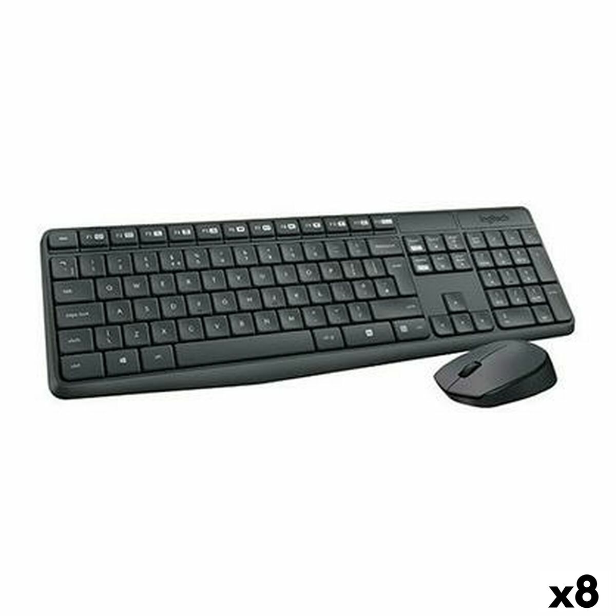 Teclado y Ratón Logitech MK235 Negro Qwerty Español (8 Unidades)
