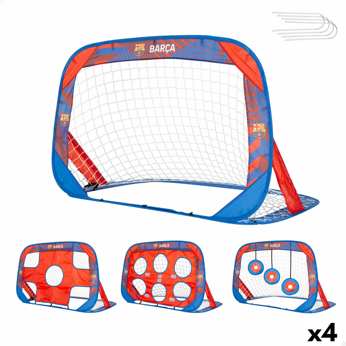 Portería de Fútbol F.C. Barcelona 120 x 80 x 80 cm (4 Unidades)