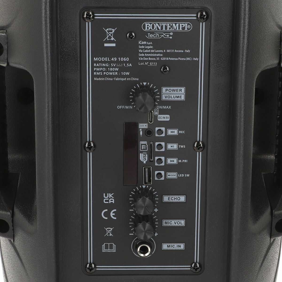 Altavoz con Micrófono Karaoke Bontempi Plástico 25 x 39 x 21 cm (2 Unidades)